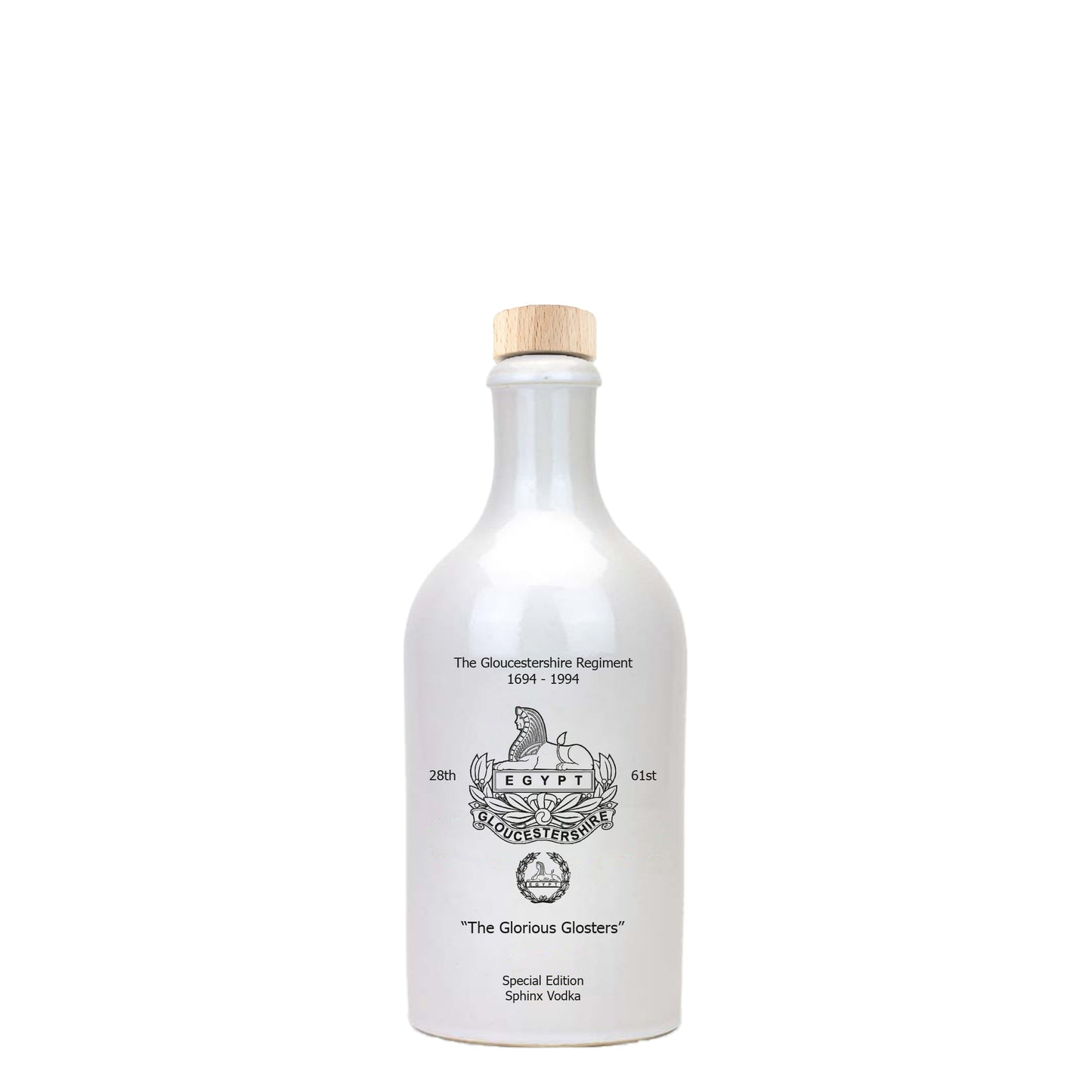 The Gloucestershire Regiment Vodka White Ceramic 50cl